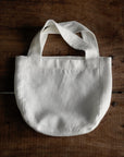 White Mini Round Linen Bag