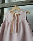 Baby Pink Violet Linen Dress