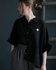 Black 3/4 Linen Shirt