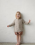 Natural Long Sleeve Button Linen Shirt, 2-3 years (STOCK)