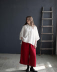 White 3/4 Linen Shirt