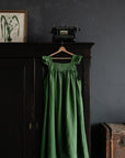 Apple Green Linen Prairie Dress