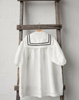 White Sailor Parachute Linen Dress