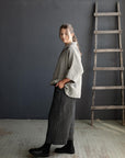 B&W Stripe 3/4 Linen Shirt