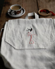 White Linen Backpack