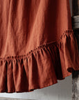 Rust Victorian Linen Skirt, Size XXL (STOCK)