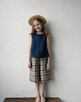 Navy Blue Ribbon Linen Shirt