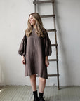 Cacao Daisy Linen Dress