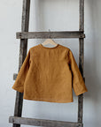 Mustard Long Sleeve Button Linen Shirt, 7-8 years (STOCK)
