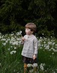Natural Long Sleeve Button Linen Shirt, Size 1-2 years