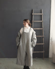 B&W Stripe Linen Overalls
