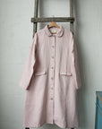 Baby Pink Classic Linen Coat, Size XL (STOCK)