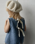 Dusty Blue Ribbon Linen Shirt
