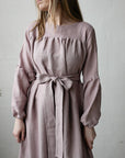 Lavender Victorian Linen Dress