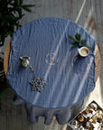 Dusty Blue Linen Table Runner