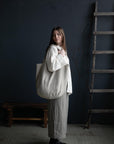 Natural Large Linen Round Bag