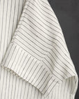 White Stripe 3/4 Linen Shirt
