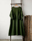 Forest Green Kimono Linen Dress (STOCK)