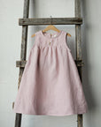 Baby Pink Violet Linen Dress
