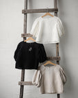 Natural Linen Puff Sleeve Top
