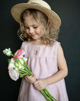 Baby Pink Violet Linen Dress