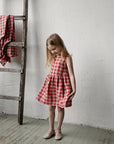 Garden Festive Smock Linen Dress, Size 5-6 years