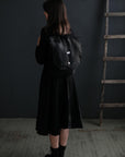 Black Linen Backpack