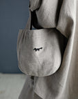Natural Mini Round Linen Bag