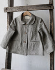 B&W Stripe Peter Pan Linen Collar Linen Jacket, 6-12 years (STOCK)