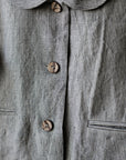 B&W Stripe Peter Pan Linen Collar Linen Jacket, 6-12 years (STOCK)