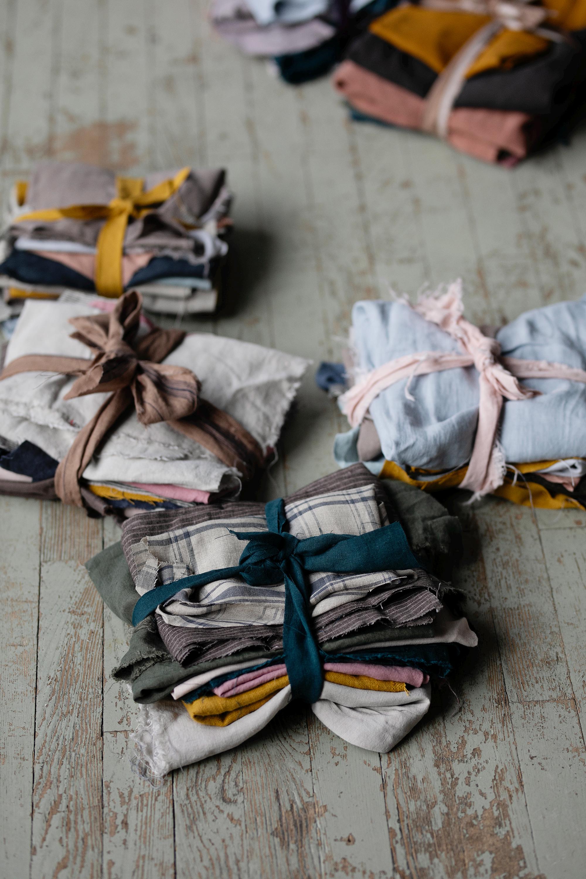 Linen Fabric Remnants Bundle