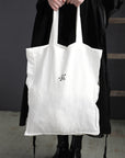White Classic Large Linen Tote Bag