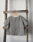 B&W Stripe Linen T-Shirt, 5-6 years (STOCK)