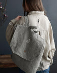 B&W Stripe Linen Backpack
