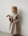 Natural Long Sleeve Button Linen Shirt, Size 1-2 years