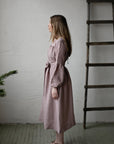 Lavender Victorian Linen Dress