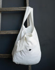 White Large Linen Round Bag