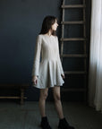 Natural Short Fitted Linen Dress