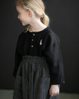 Black Long Sleeve Henley Linen Shirt