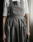 Grey Gingham Cottage Linen Linen Dress