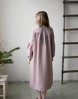 Lavender Victorian Linen Dress