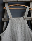B&W Stripe Linen Overalls