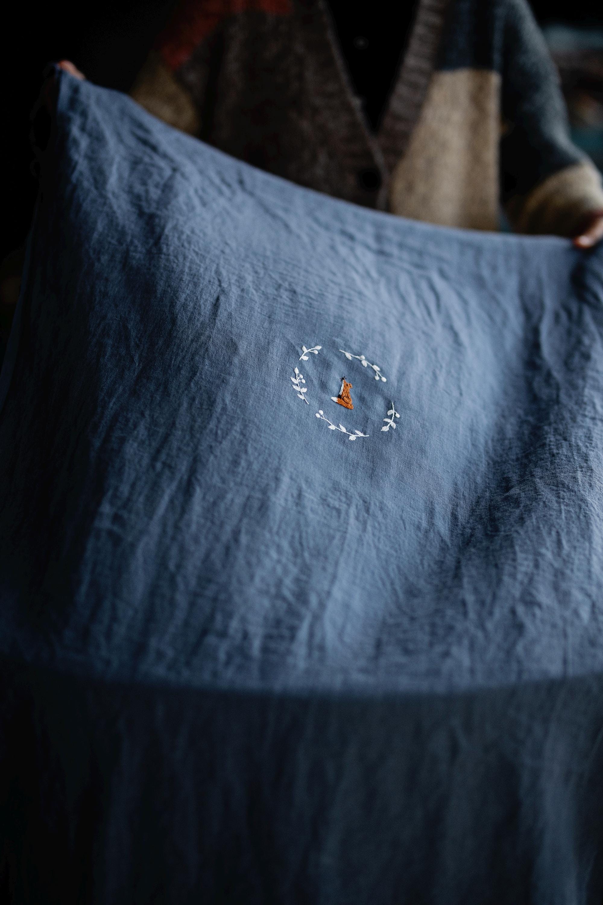 Dusty Blue Linen Table Runner
