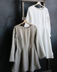 Natural Short Fitted Linen Dress