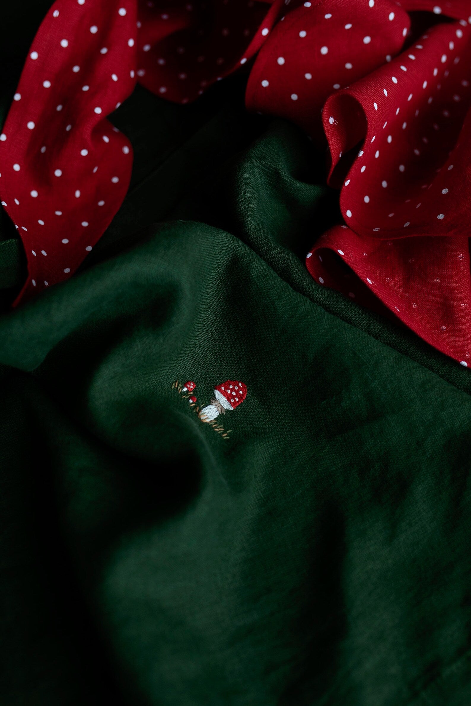 Forest Green Apple Linen Apron