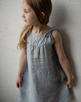 Baby Blue Ribbon Linen Dress
