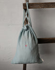 Macarons Pastel Blue Linen Pouch Bag