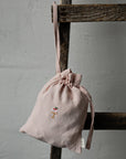 Cake Pastel Pink Linen Pouch Bag