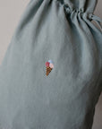 Ice Cream Pastel Blue Linen Pouch Bag