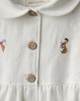 White Ruffle Linen Coat